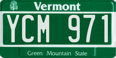 VT license plate YCM971