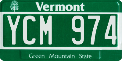 VT license plate YCM974