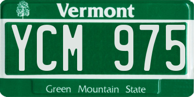VT license plate YCM975