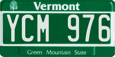 VT license plate YCM976
