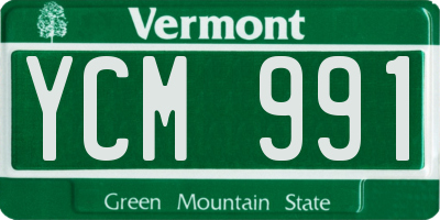 VT license plate YCM991