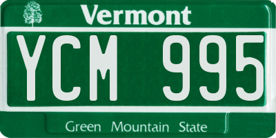 VT license plate YCM995