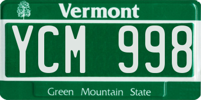 VT license plate YCM998