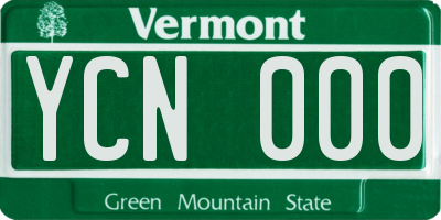 VT license plate YCN000