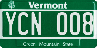 VT license plate YCN008