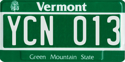 VT license plate YCN013