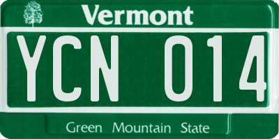 VT license plate YCN014