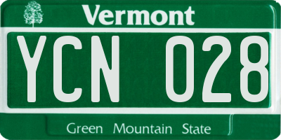 VT license plate YCN028