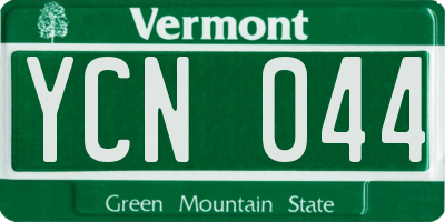 VT license plate YCN044