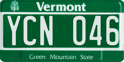VT license plate YCN046