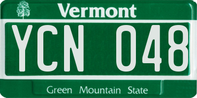 VT license plate YCN048