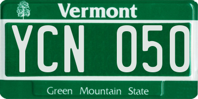 VT license plate YCN050