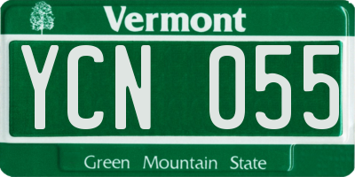 VT license plate YCN055
