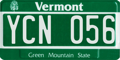 VT license plate YCN056