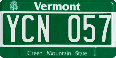 VT license plate YCN057