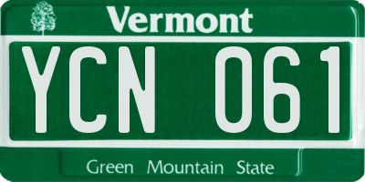 VT license plate YCN061
