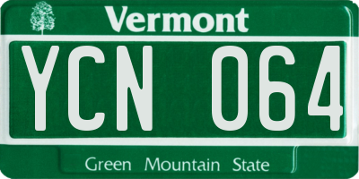 VT license plate YCN064