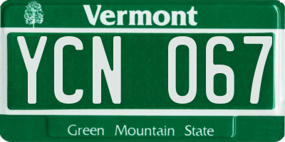 VT license plate YCN067