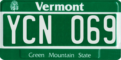 VT license plate YCN069