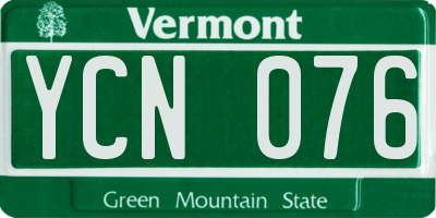 VT license plate YCN076