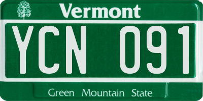 VT license plate YCN091