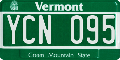VT license plate YCN095