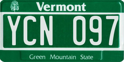 VT license plate YCN097