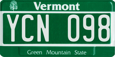 VT license plate YCN098