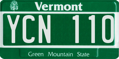 VT license plate YCN110