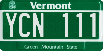 VT license plate YCN111