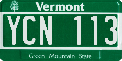 VT license plate YCN113