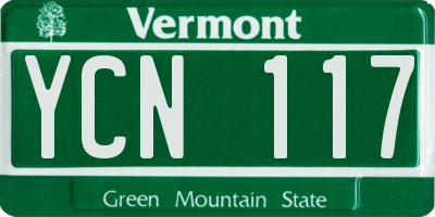 VT license plate YCN117