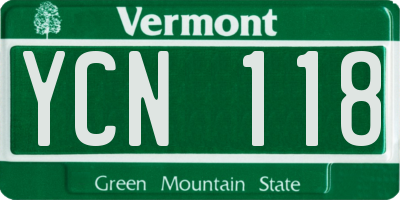 VT license plate YCN118