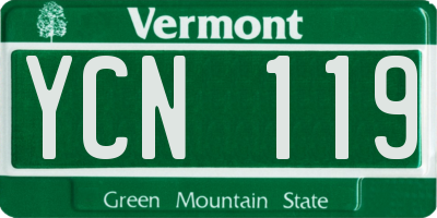 VT license plate YCN119
