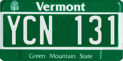 VT license plate YCN131