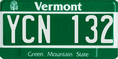 VT license plate YCN132