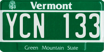 VT license plate YCN133