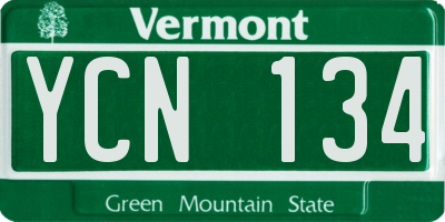 VT license plate YCN134