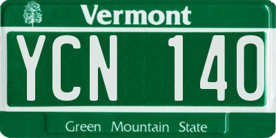 VT license plate YCN140