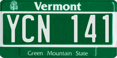 VT license plate YCN141