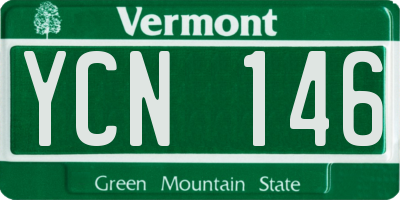 VT license plate YCN146