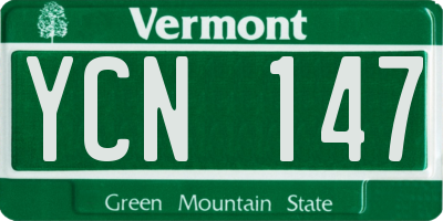 VT license plate YCN147