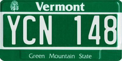 VT license plate YCN148