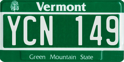 VT license plate YCN149