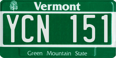 VT license plate YCN151