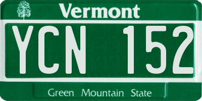 VT license plate YCN152