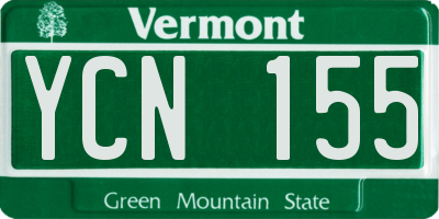 VT license plate YCN155