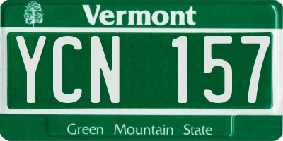 VT license plate YCN157