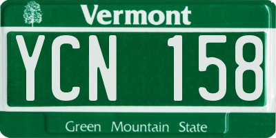 VT license plate YCN158