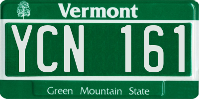 VT license plate YCN161